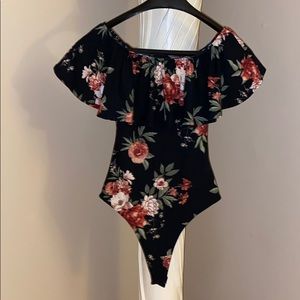Urban Heritage Black Floral Bodysuit